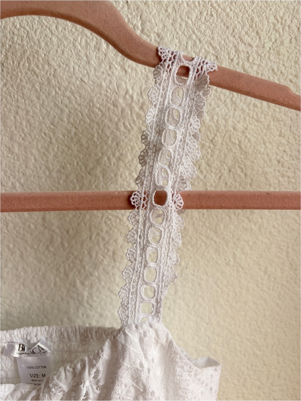 White Cotton Eyelet Peplum Corset Top Medium - Picture 3 of 5